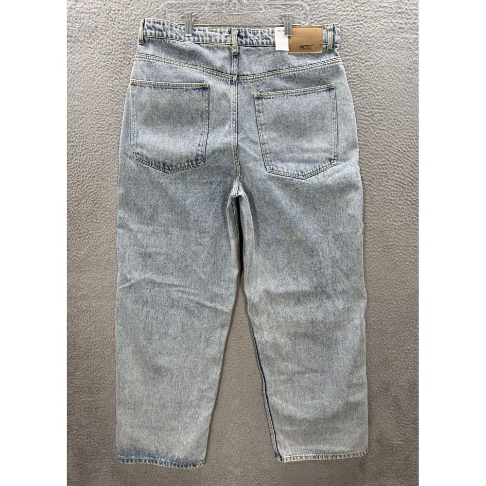 WeSC Jeans Mens 36x32 Blue Denim Jay Wide Leg Baggy Skater Surfer Grunge NEW
